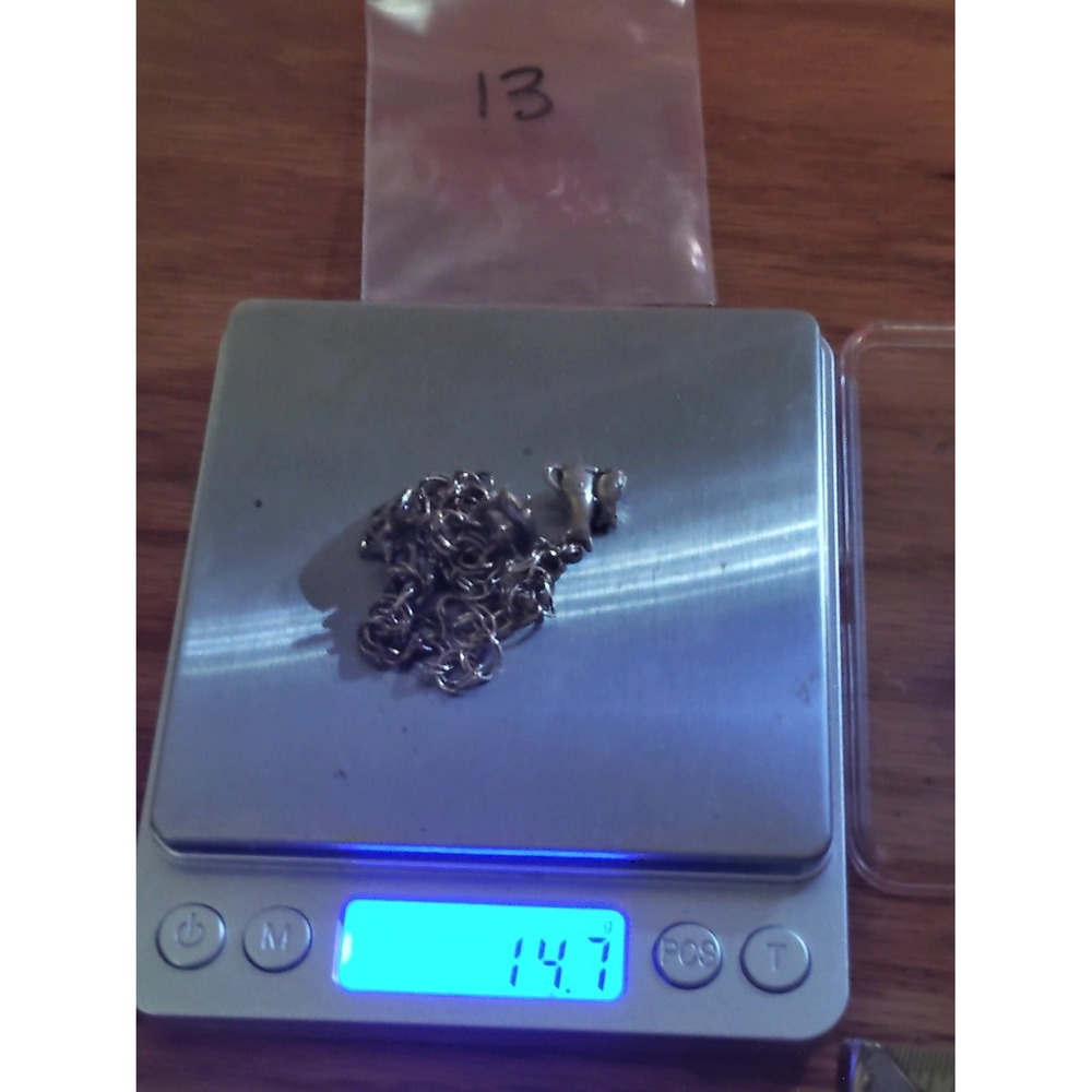 Vintage Sterling Silver Charm Bracelet 14.7g Cat Dolphin Dog Star 7.25in